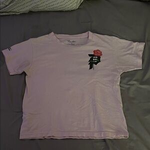 Primitive Light Pink Kids Tee with Rose Graphic